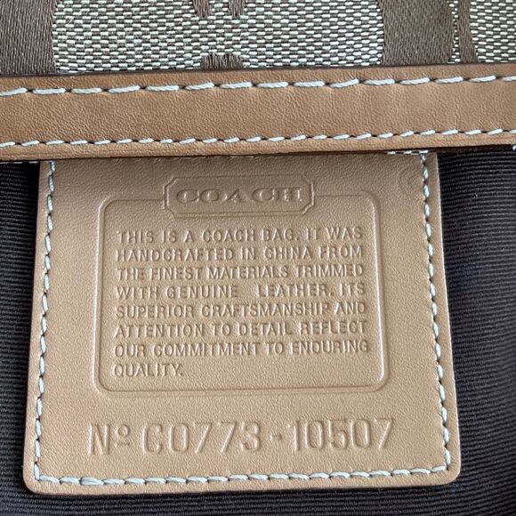 Vintage Coach Hampton Signature Jacquard Brown & Tan Satchel C0773-10507 - Picture 6 of 14